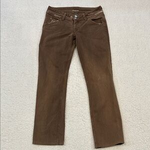 Hudson Brown Low Rise Flap Pocket Jeans size 29 Y2K Straight Leg Distressed